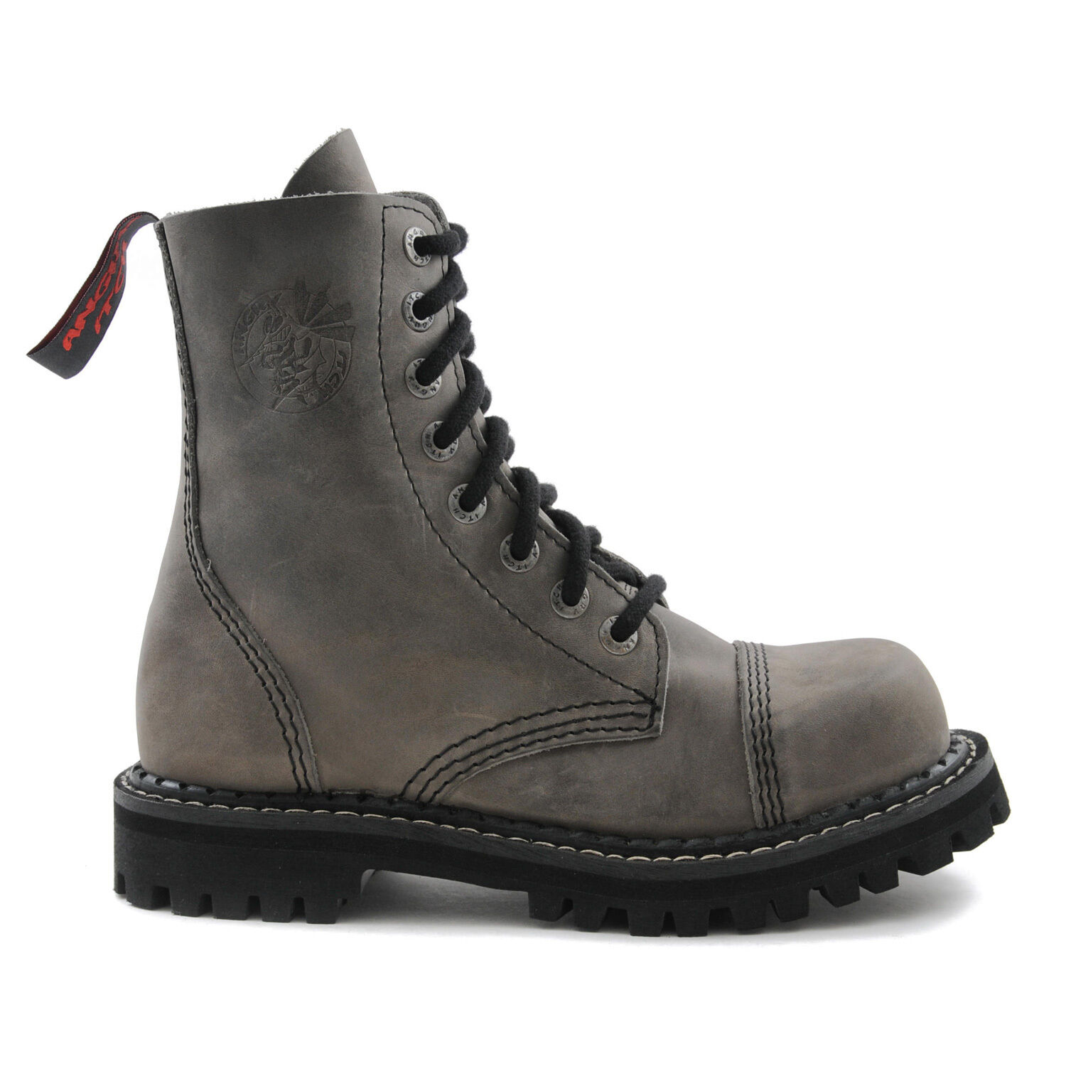 Angry Itch 8 Loch Stiefel Vintage Grau
