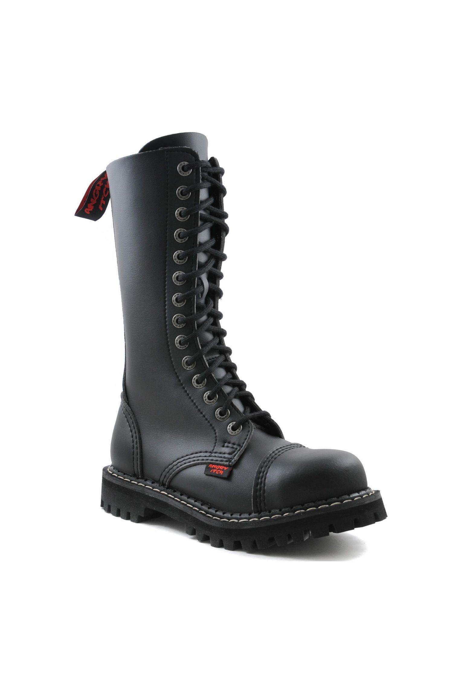 Angry Itch 14 Loch Stiefel Vegan Schwarz