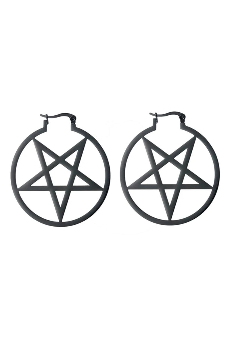 Easure Hoop Ohrringe Pentagram Black
