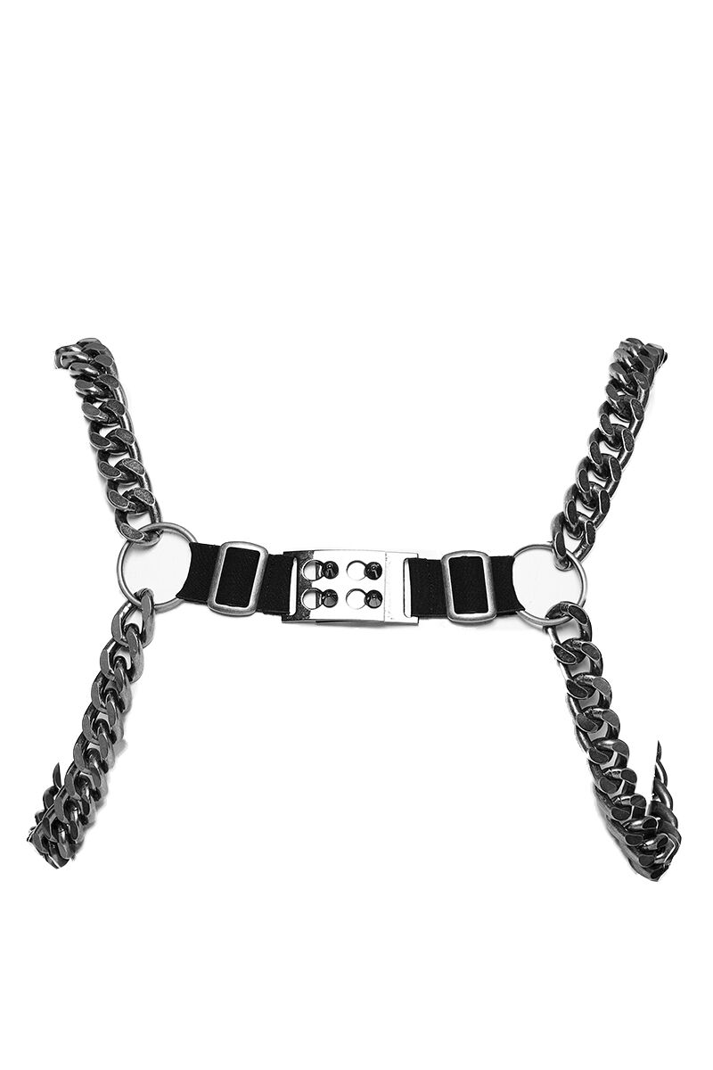 Punk Rave Harness Night Chain Silver