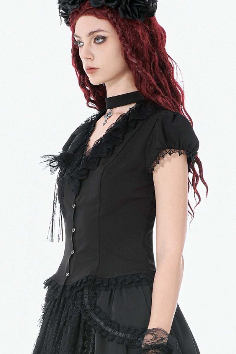Dark In Love Bluse Mourning Rose