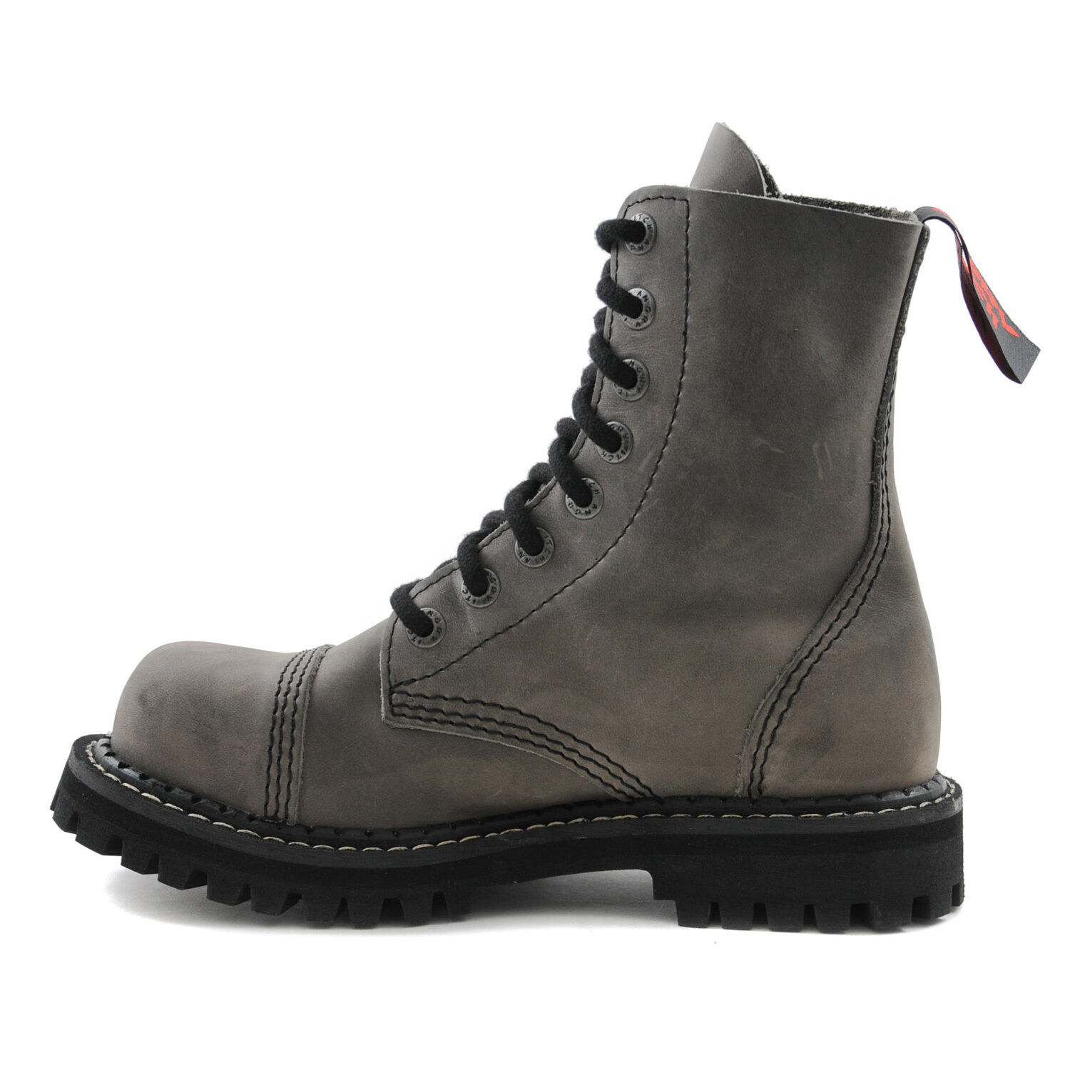 Angry Itch 8 Loch Stiefel Vintage Grau