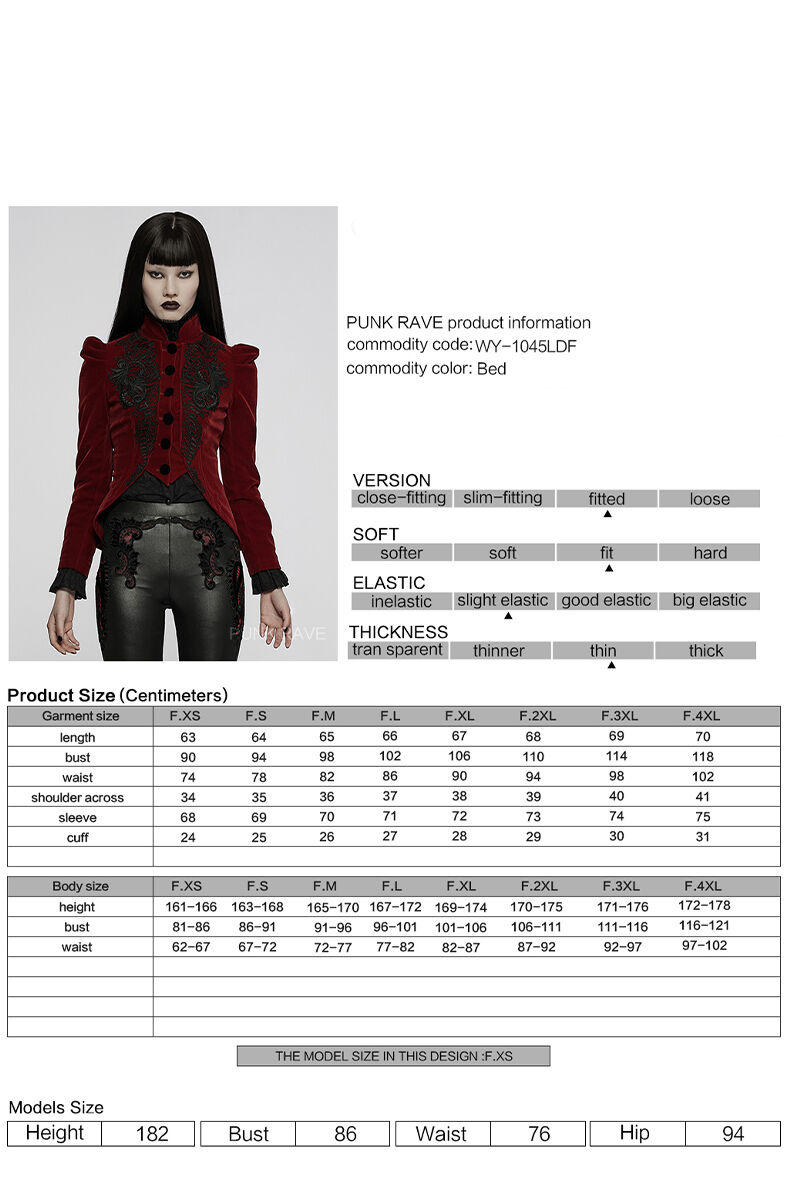 Punk Rave Jacke Absinthe Red