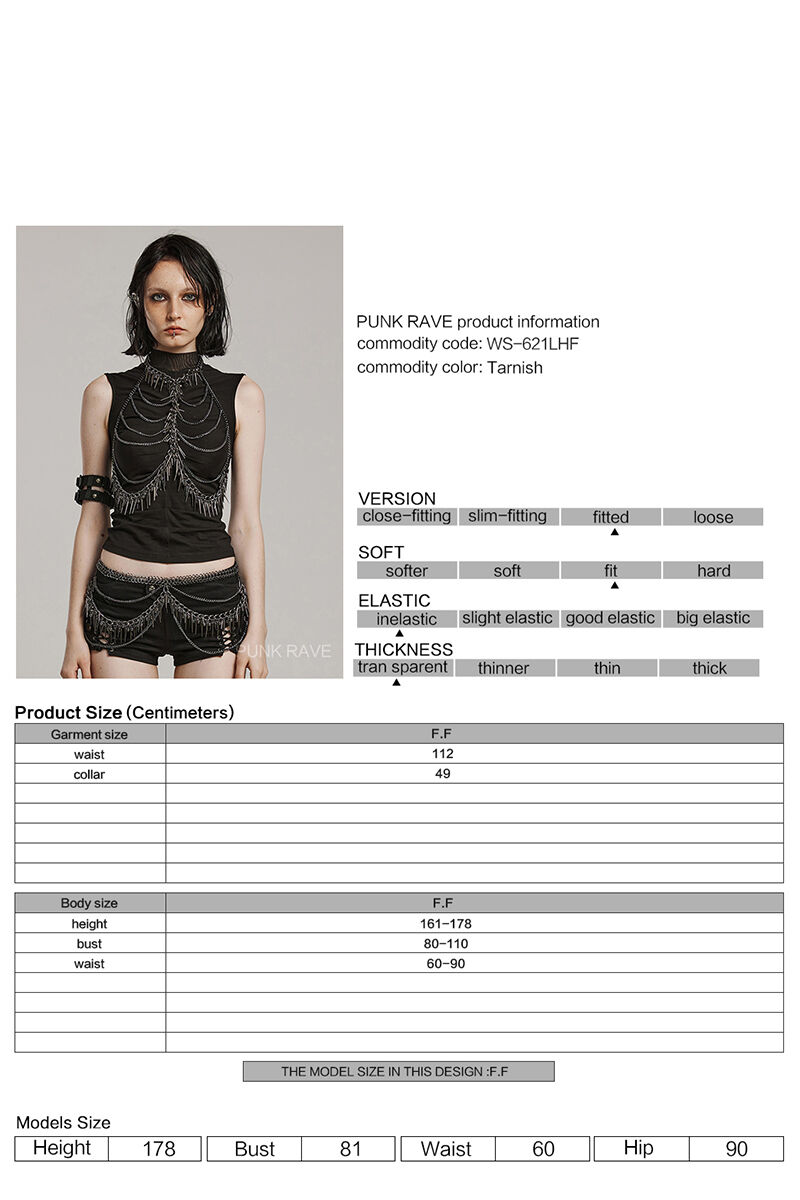 Punk Rave Harness Darkened Icicle