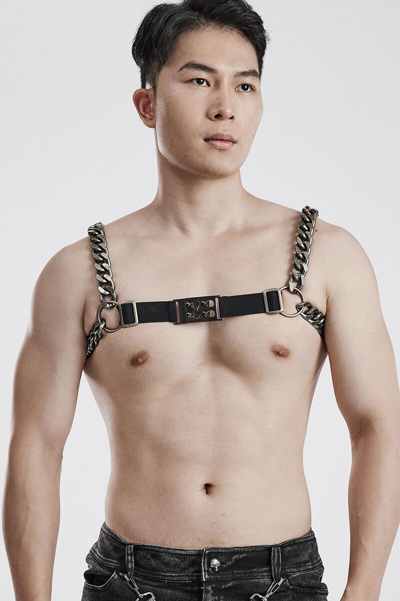 Punk Rave Harness Night Chain Silver
