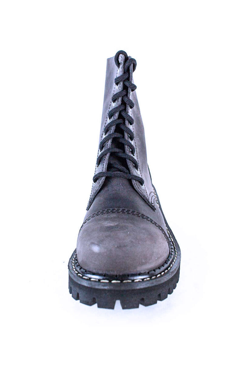 Angry Itch 8 Loch Stiefel Vintage Dunkel Braun