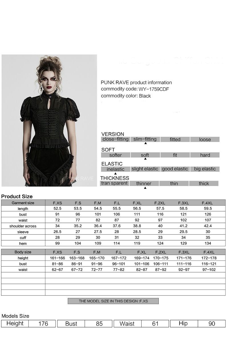 Punk Rave Bluse Moonlit Mourning