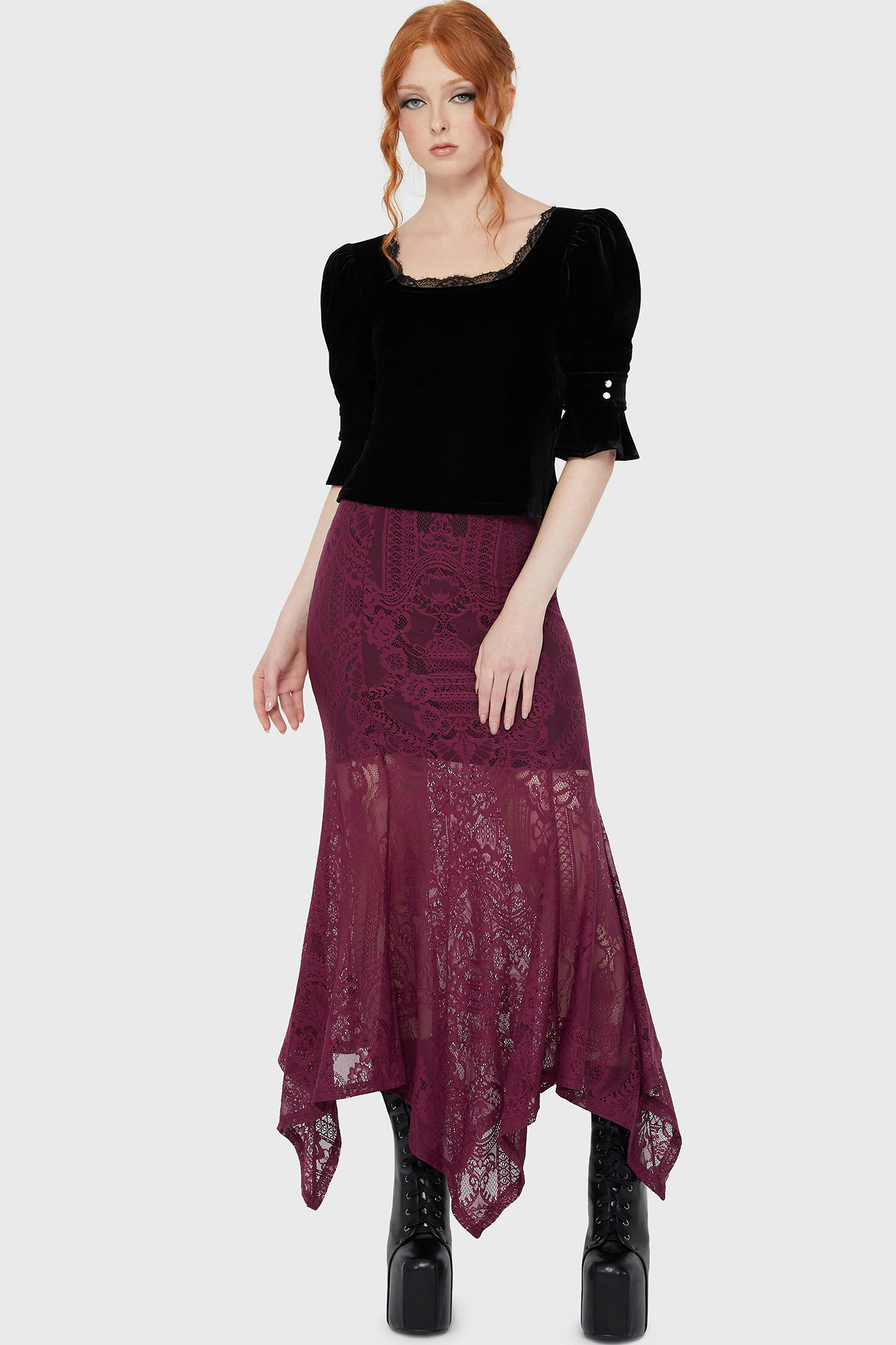 Killstar Rock Belladonna Lace Plum