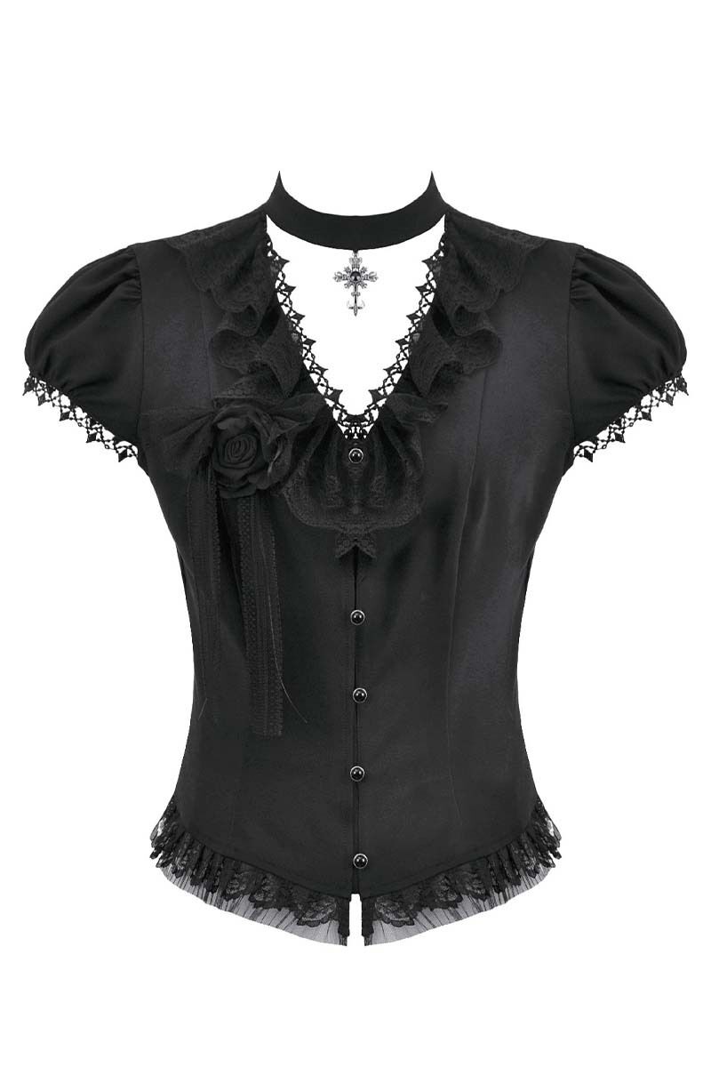 Dark In Love Bluse Mourning Rose
