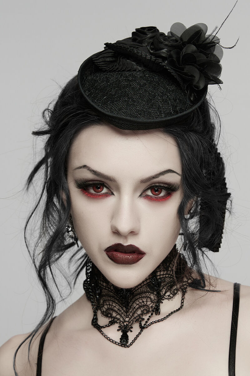 Punk Rave Fascinator Mourning Bloom
