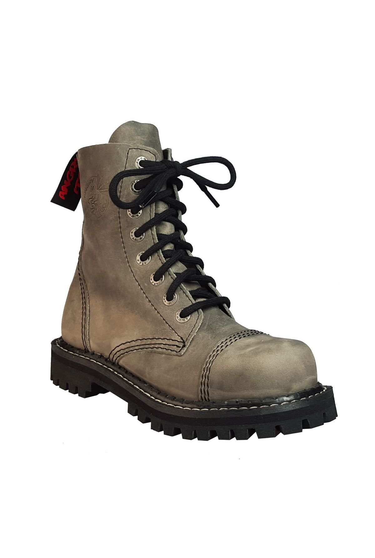 Angry Itch 8 Loch Stiefel Vintage Grau