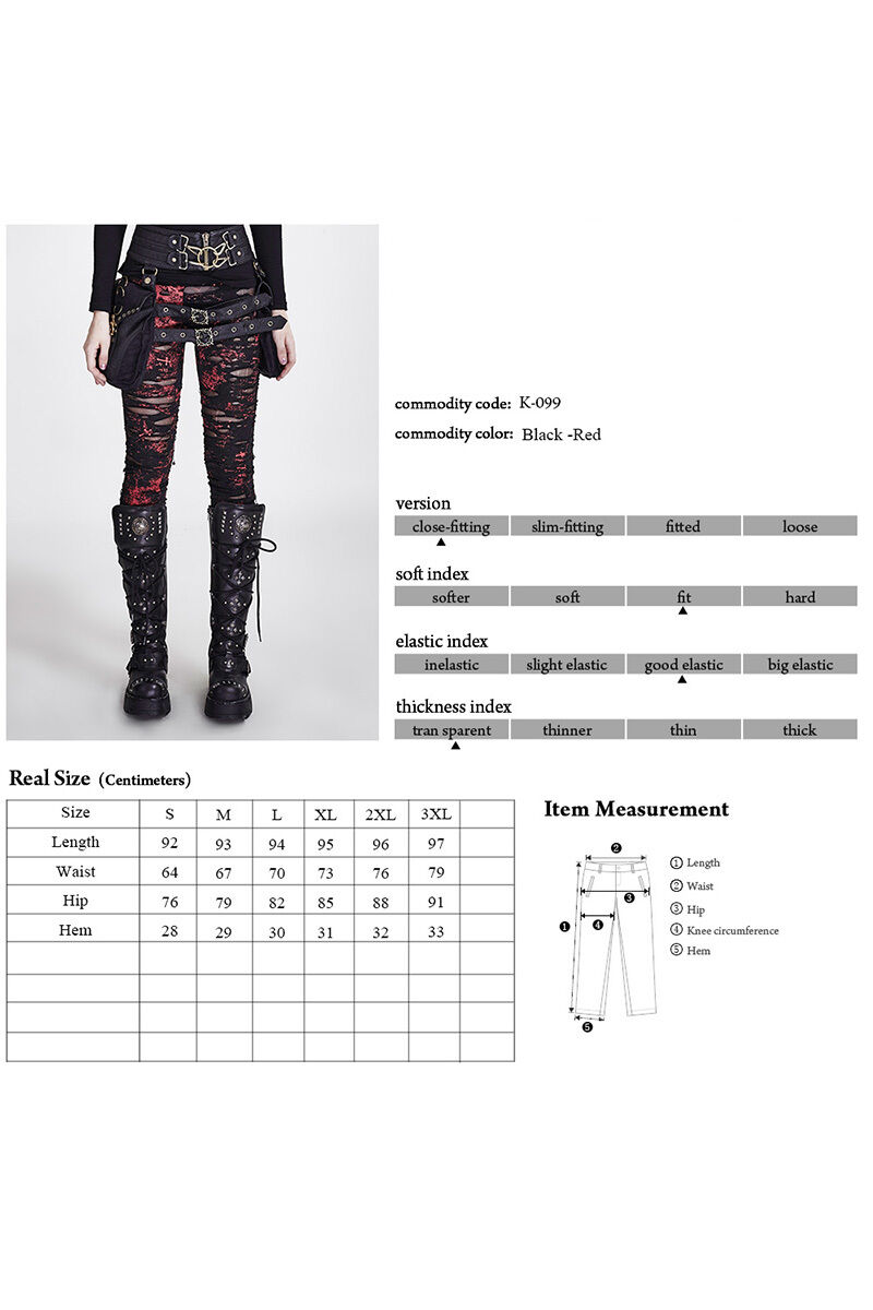 Punk Rave Leggings The Earth Trembles Red
