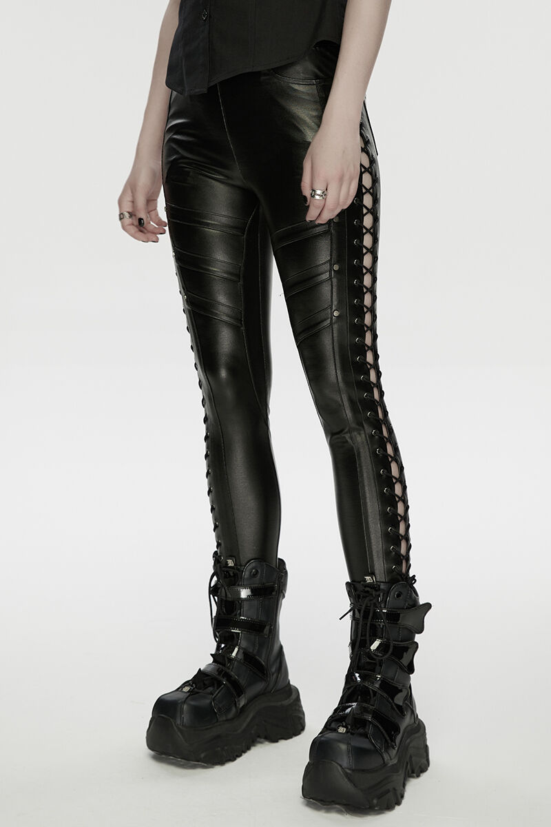 Punk Rave Leggings Lace-Up Abyss