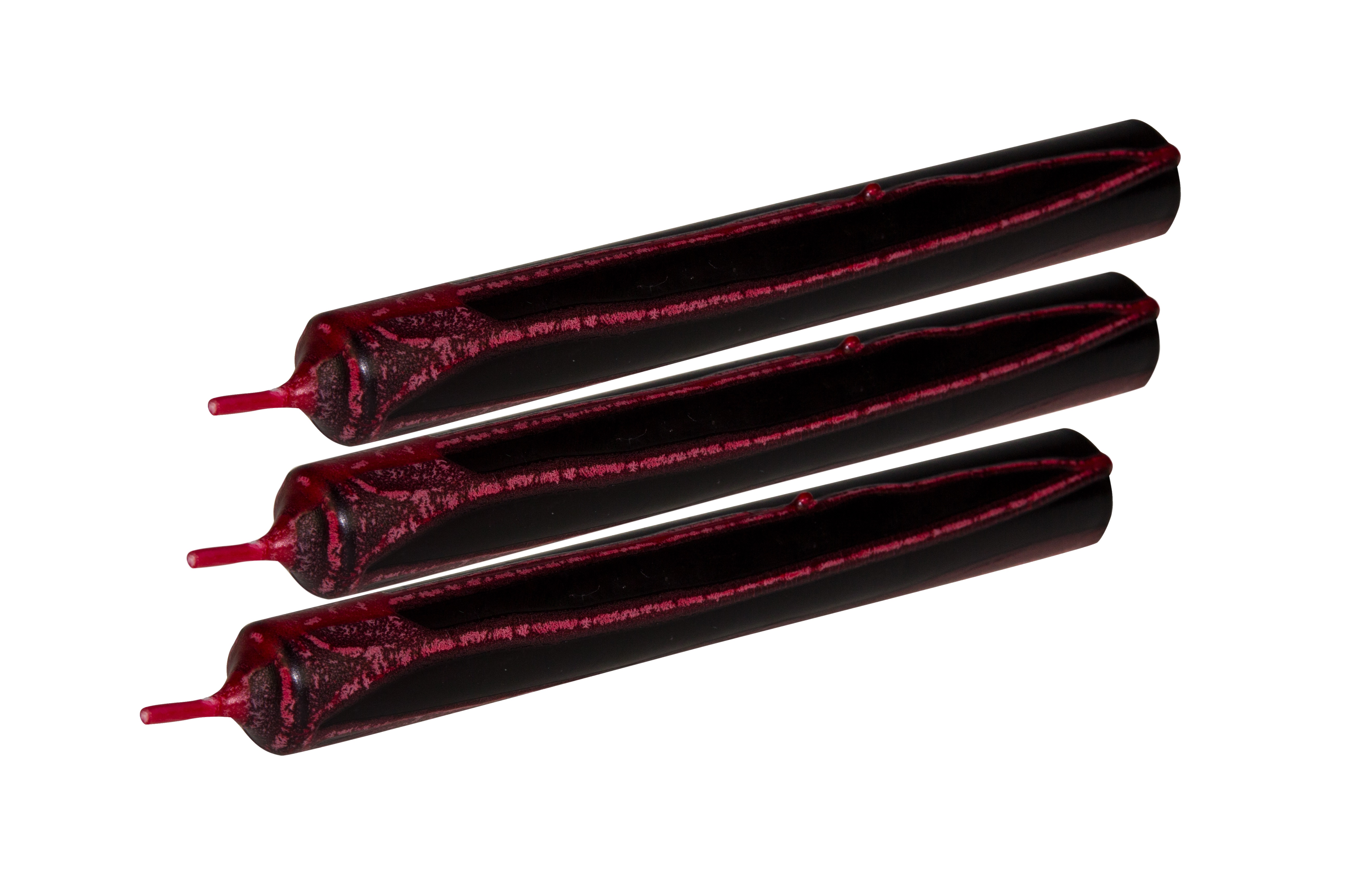 Schwarze Kerze "Blut" 25cm 3er Pack