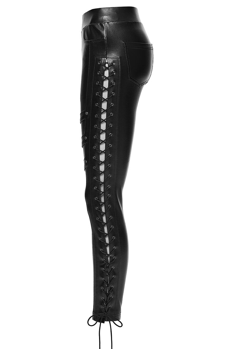 Punk Rave Leggings Lace-Up Abyss