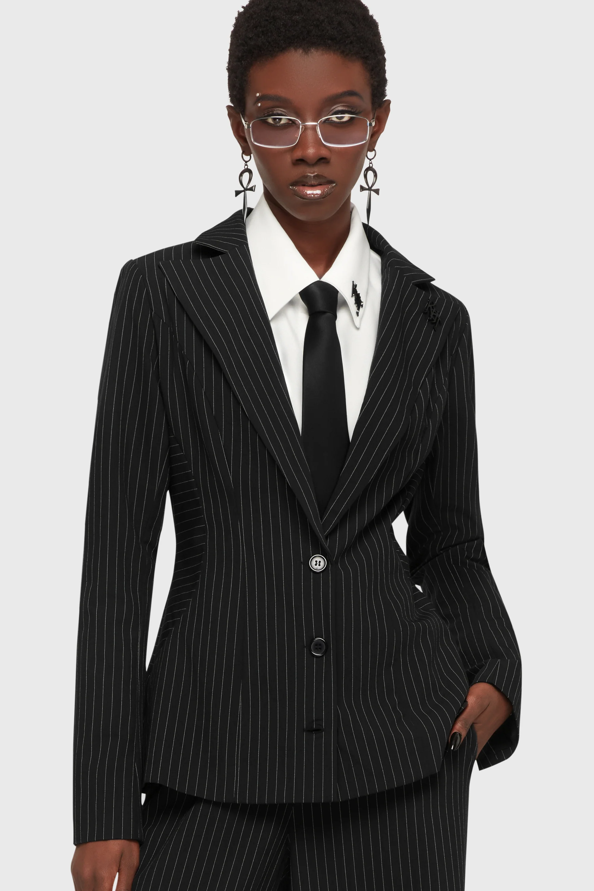 Killstar Kihilist Blazer Oblivienne Pinstripe