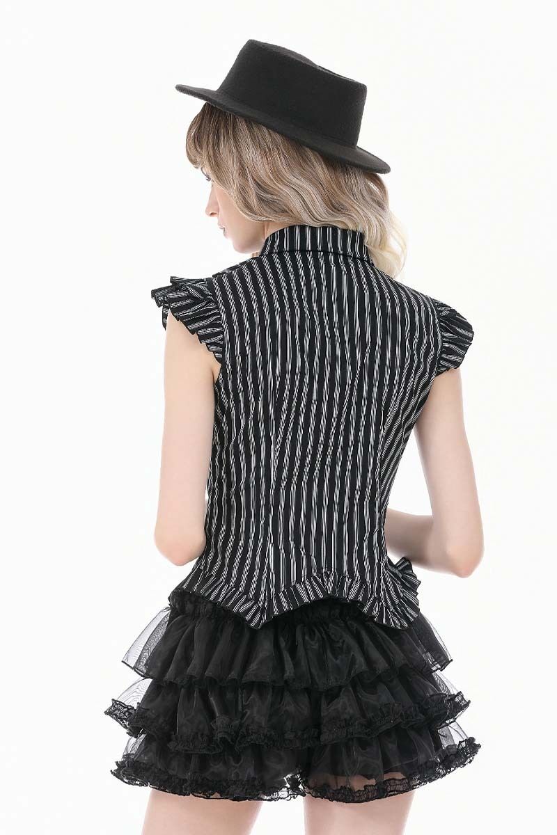 Dark In Love Bluse Funeral Stripe