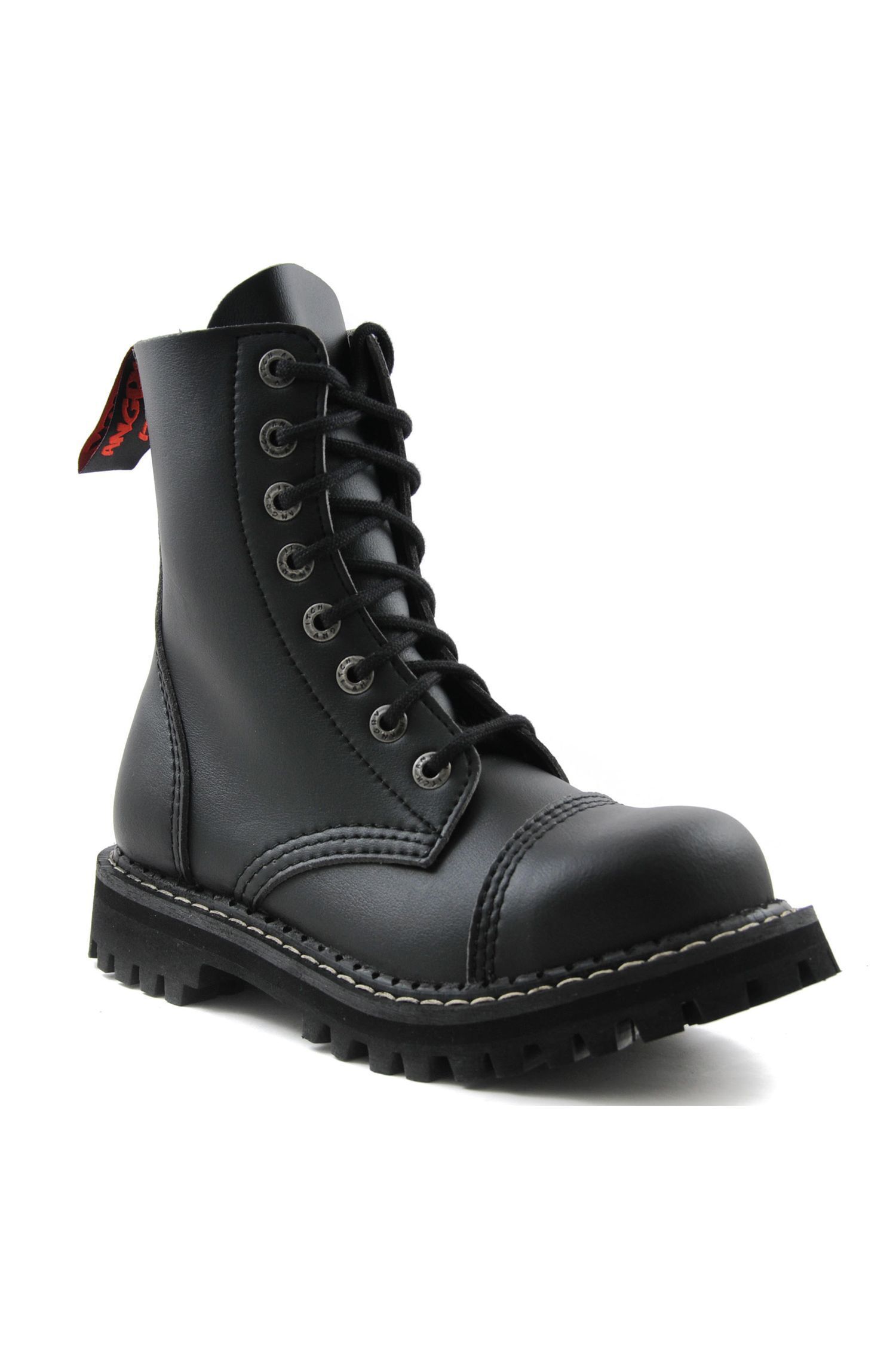 Angry Itch 8 Loch Stiefel Vegan Schwarz
