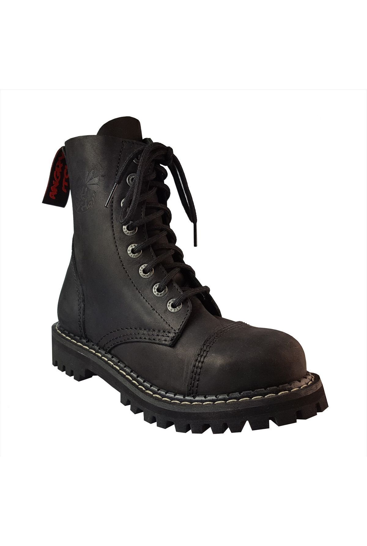 Angry Itch 8 Loch Stiefel Vintage Schwarz