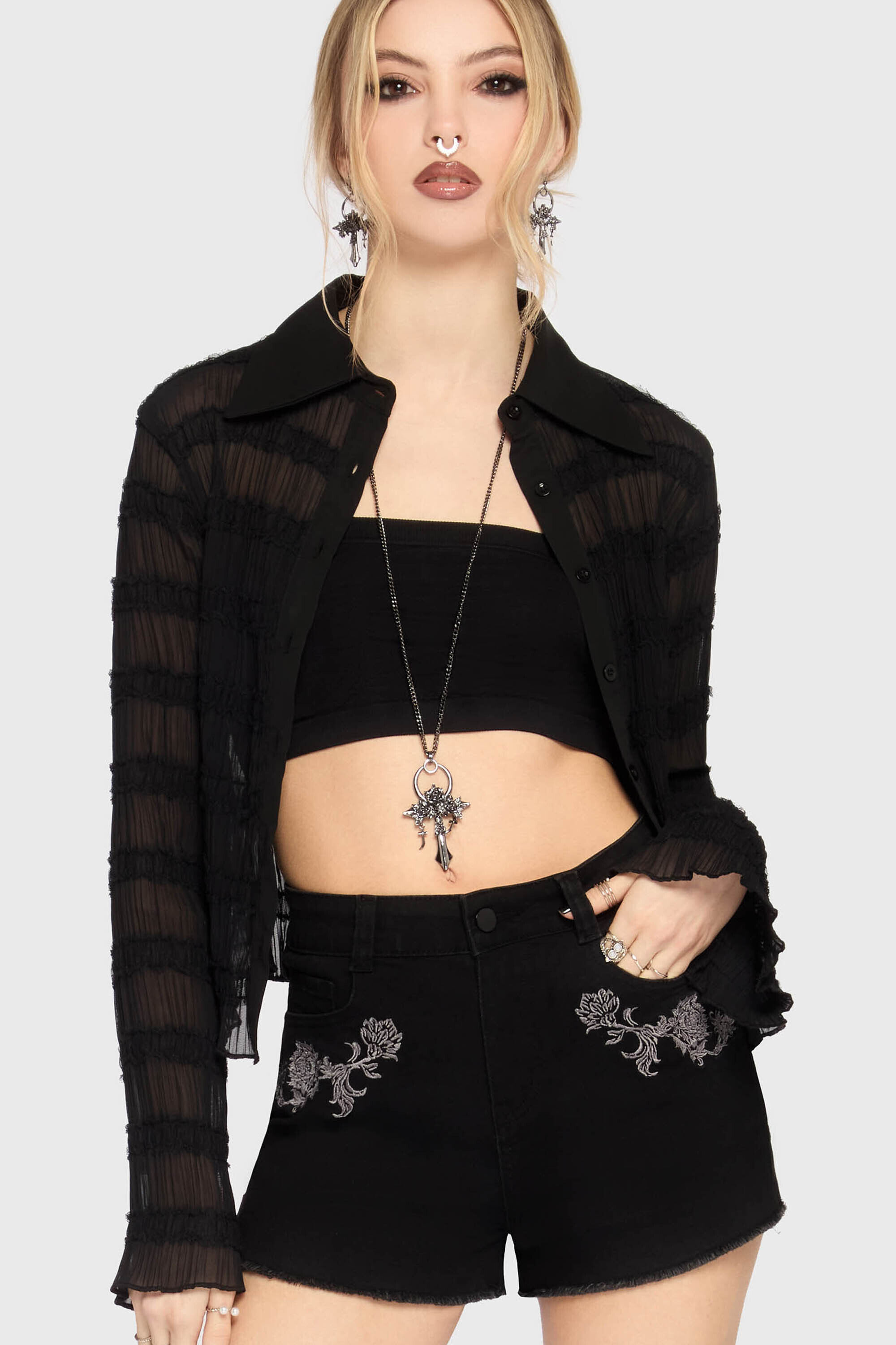 Killstar Shorts Gaia Adorned