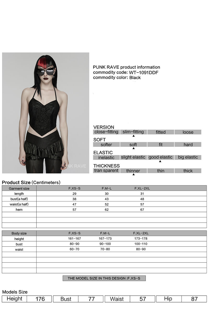 Punk Rave Top Veloria Lace