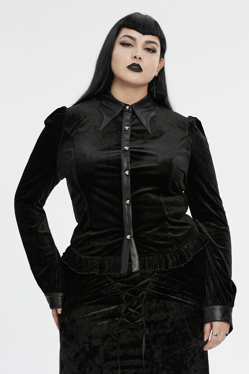 Punk Rave Bluse Winged Collar