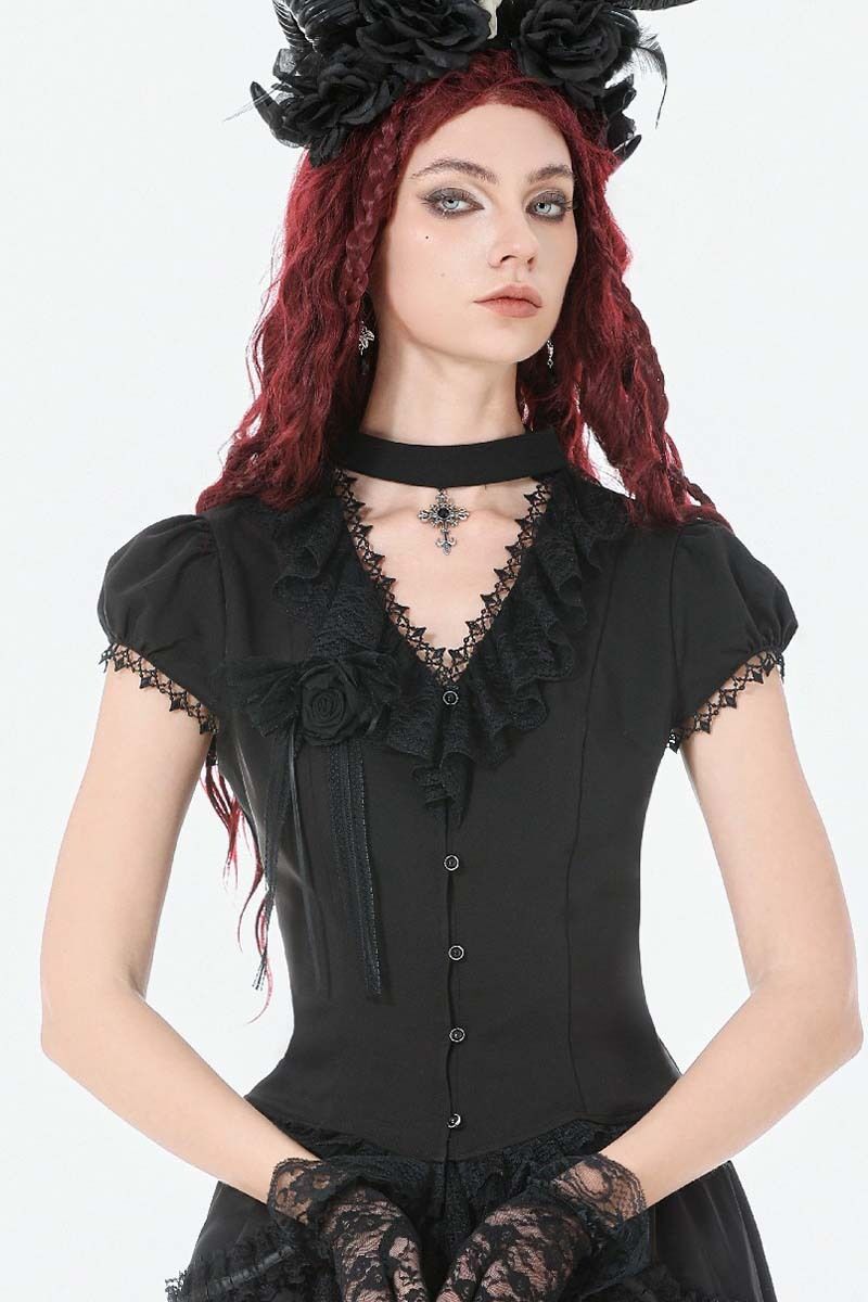 Dark In Love Bluse Mourning Rose