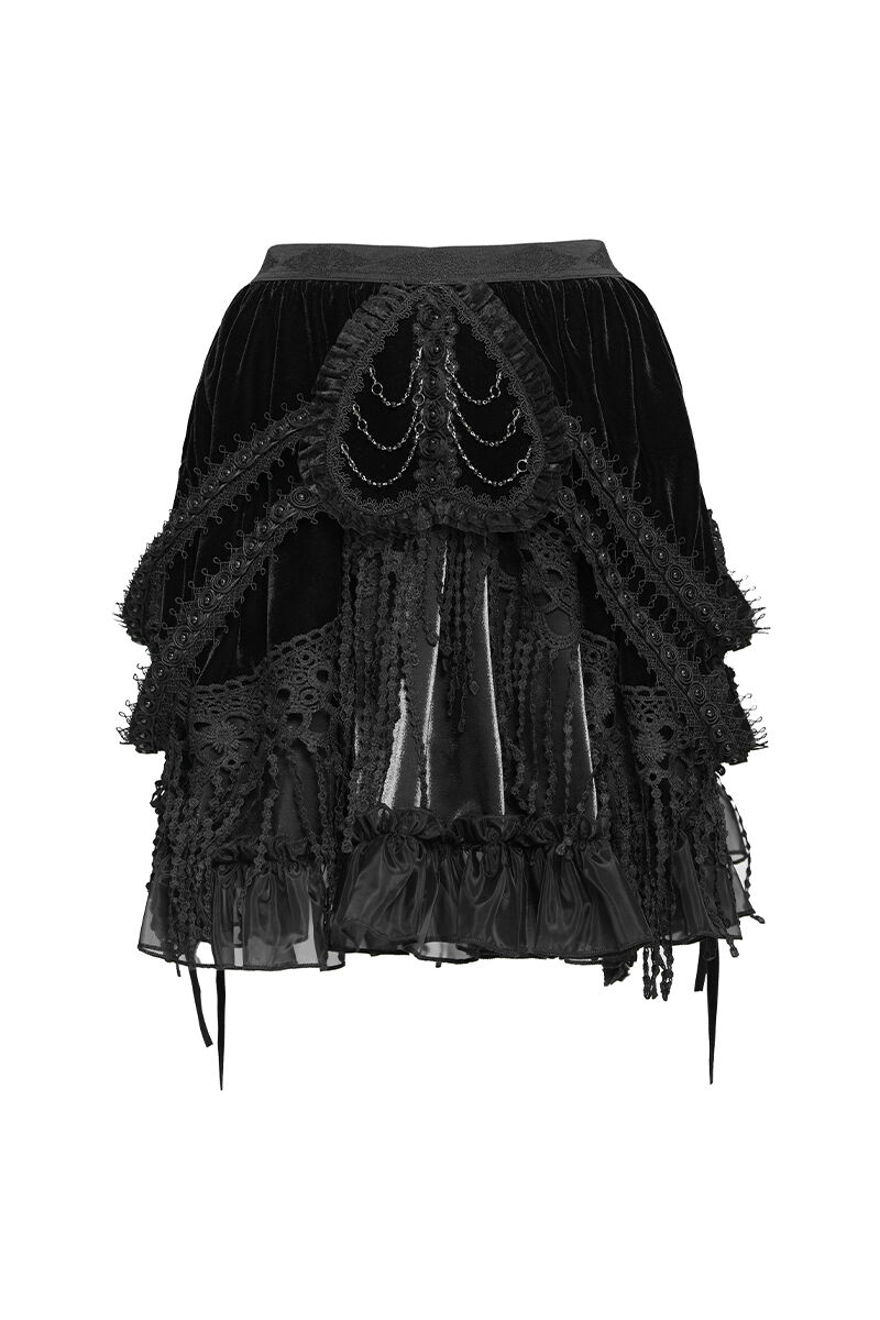 Devil Fashion Rock Nocturne Velvet Ruffle