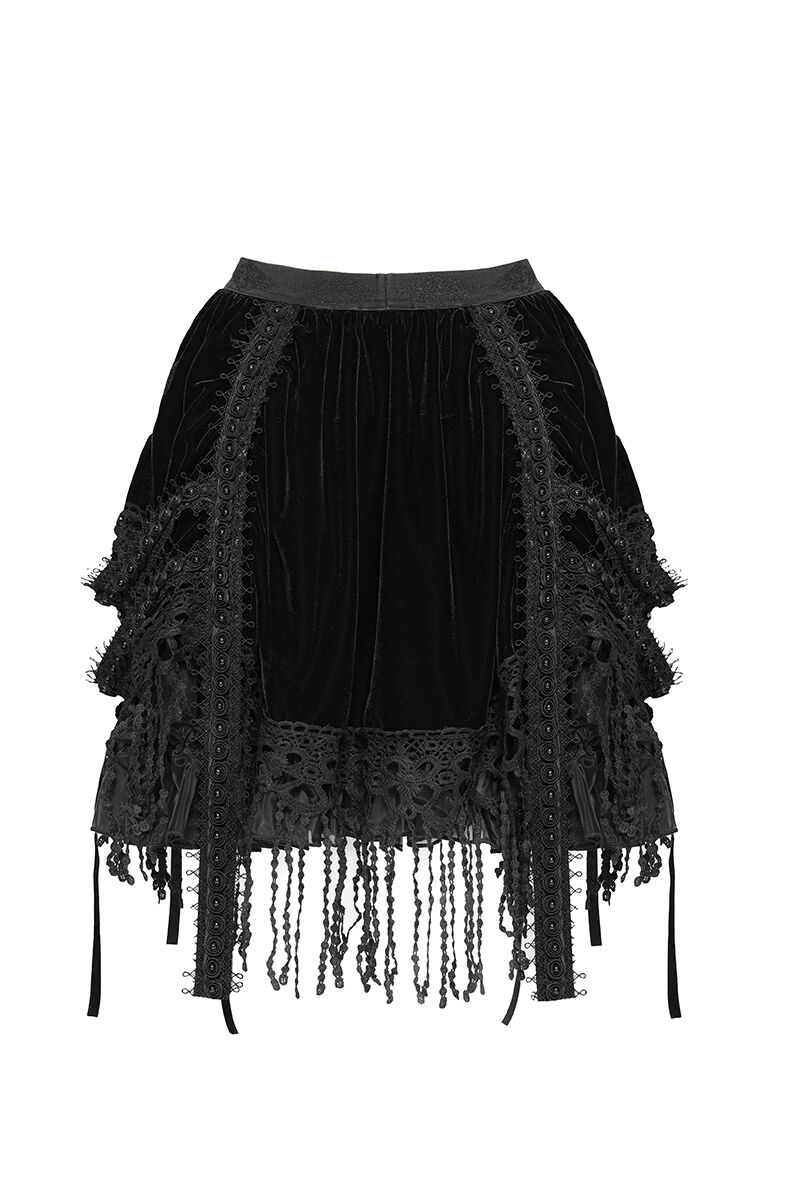 Devil Fashion Rock Nocturne Velvet Ruffle