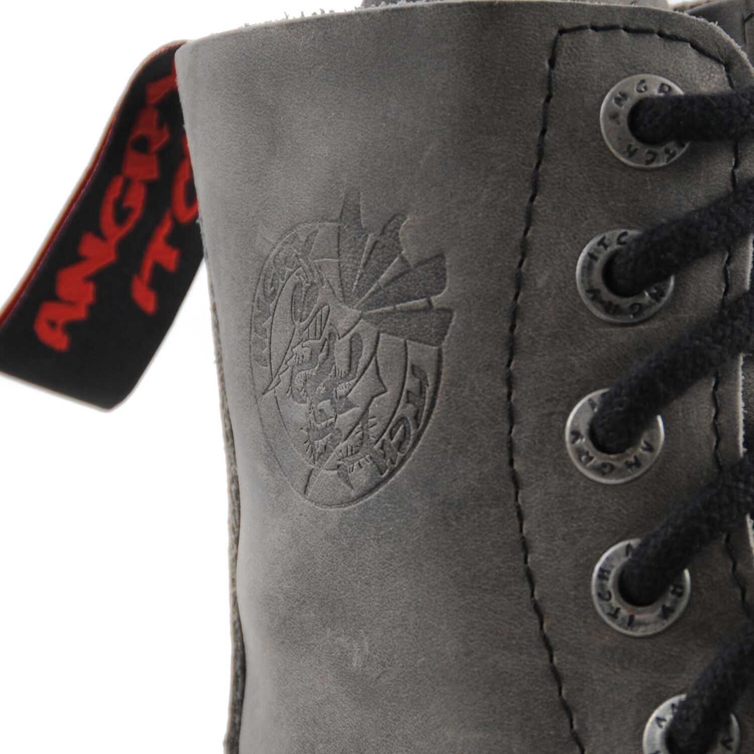 Angry Itch 8 Loch Stiefel Vintage Grau