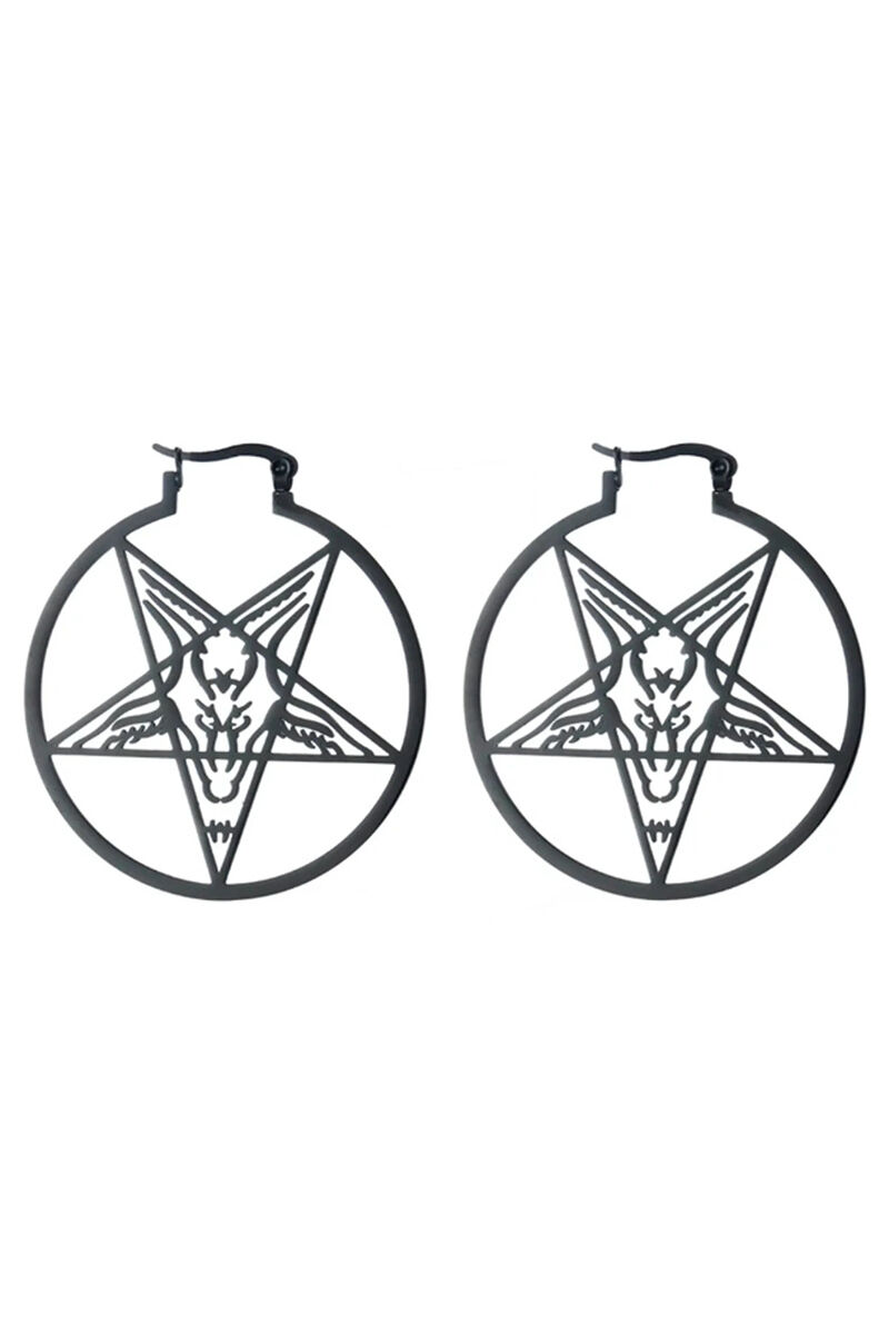 Easure Hoop Ohrringe Baphomet Black