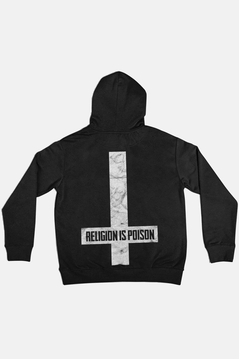 Send Me To Hell Hoodie Religion is Poison Cross