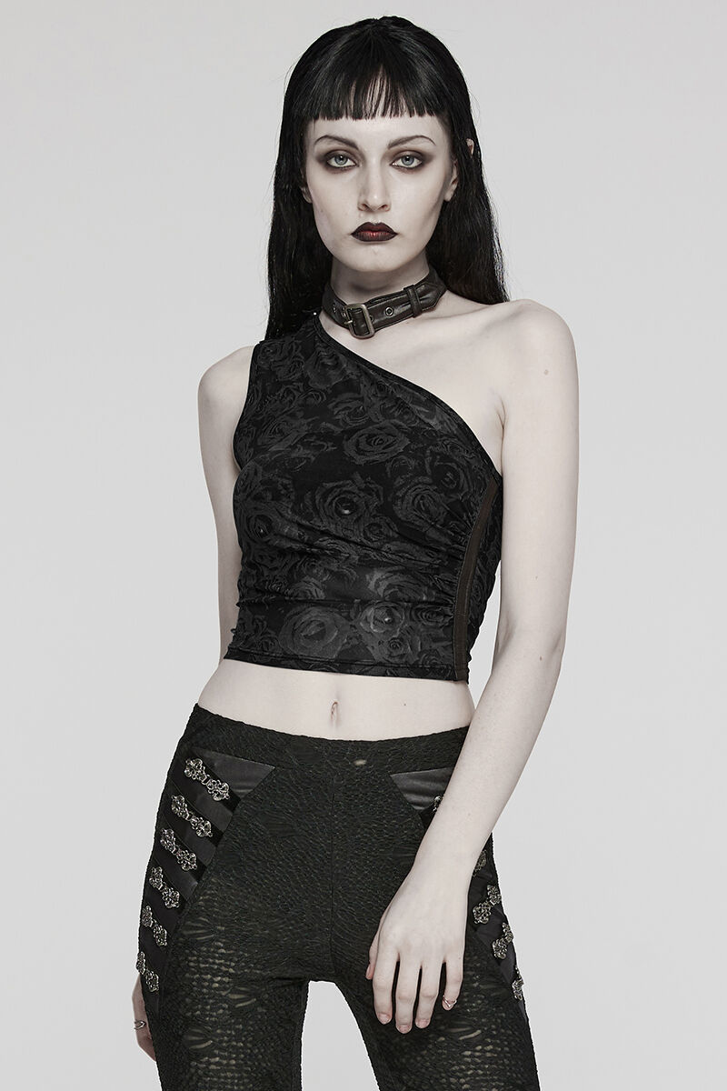 Punk Rave Top Mesh Roses