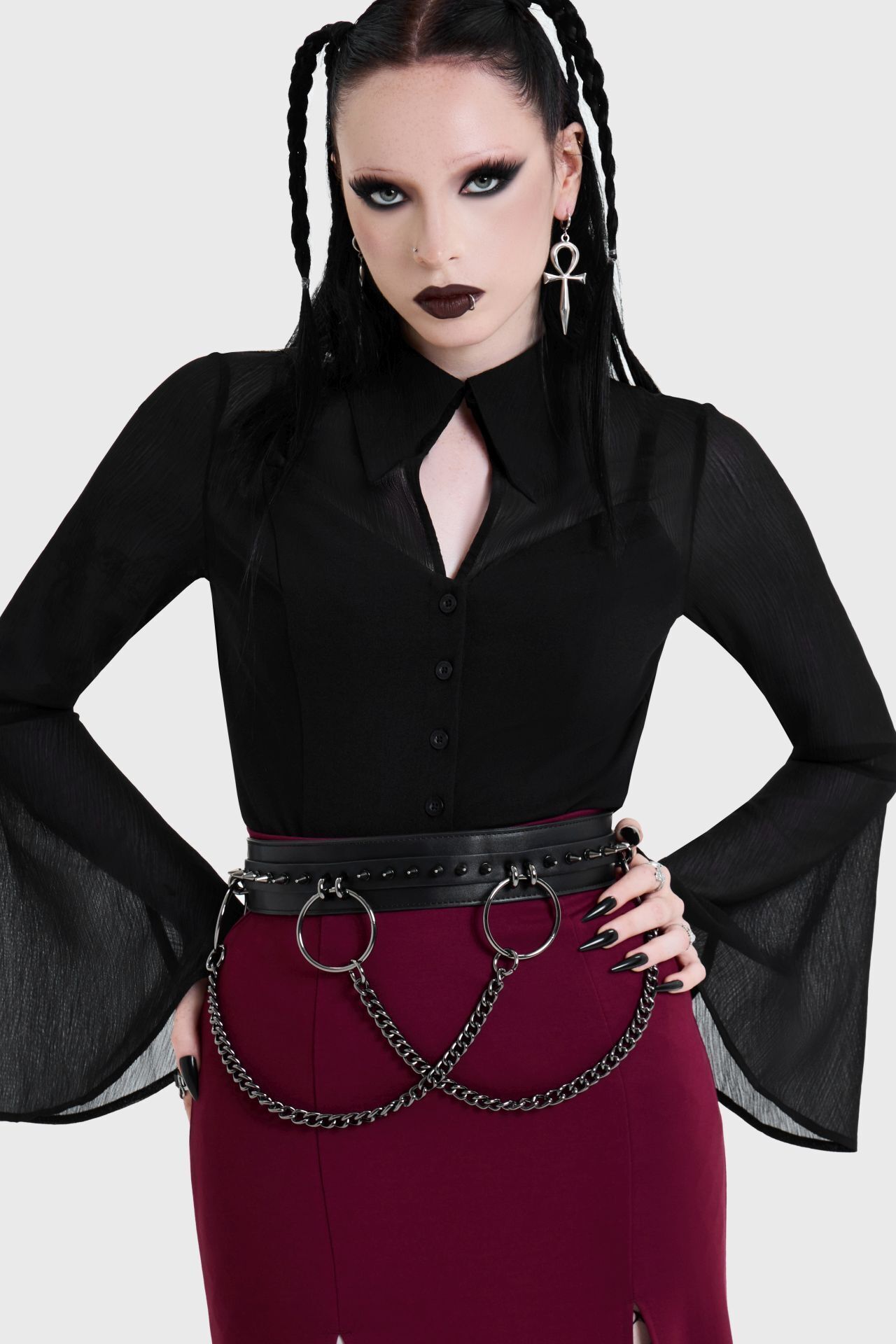 Killstar Bluse Obsidienne
