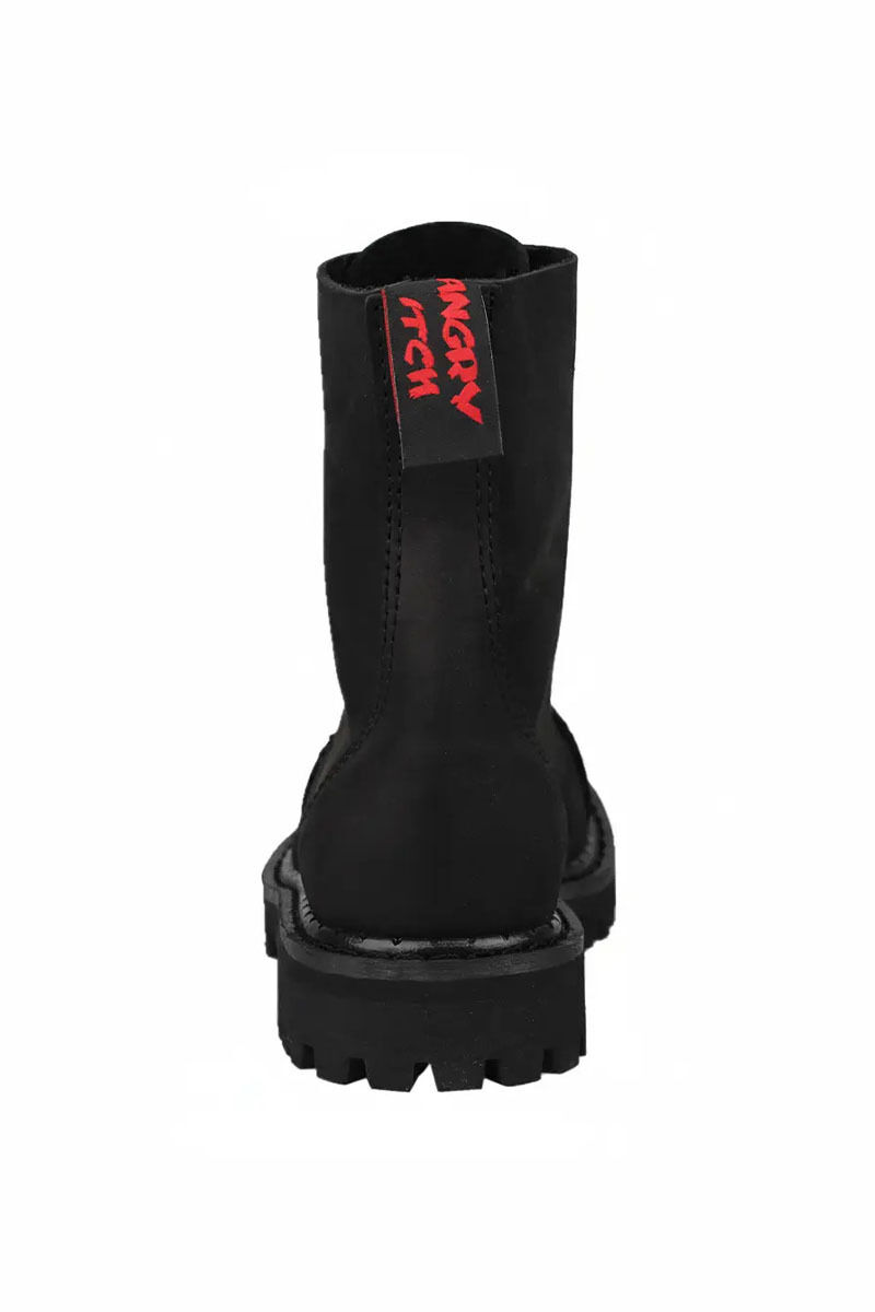 Angry Itch 8 Loch Stiefel Vintage Schwarz