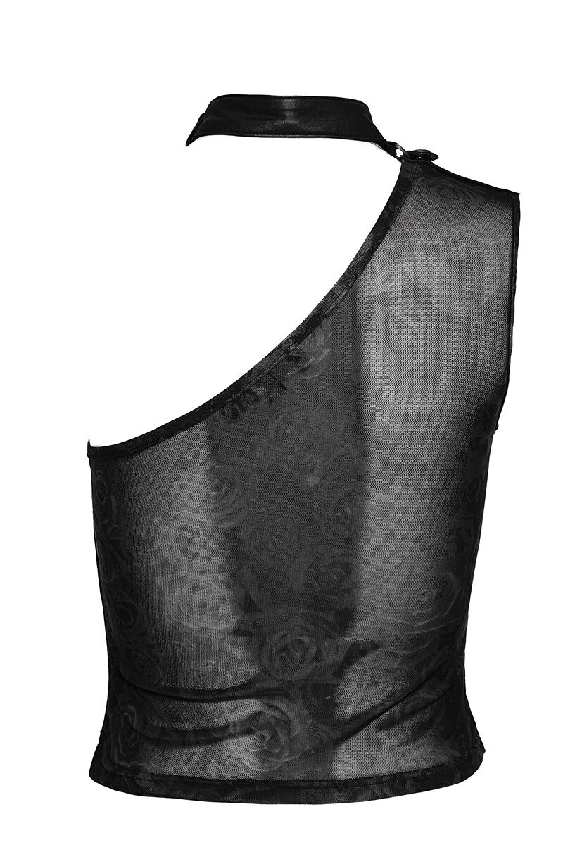 Punk Rave Top Mesh Roses