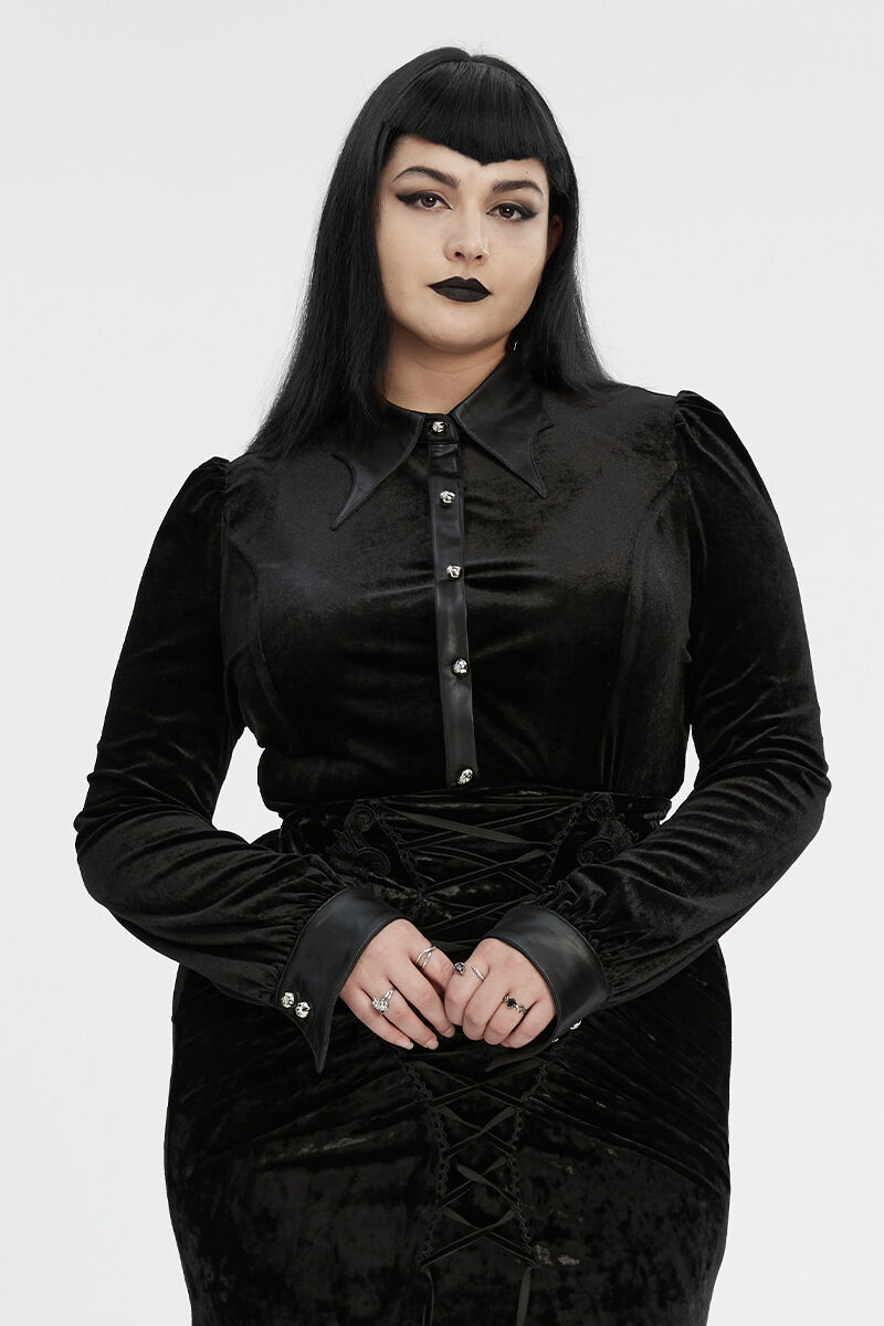 Punk Rave Bluse Winged Collar
