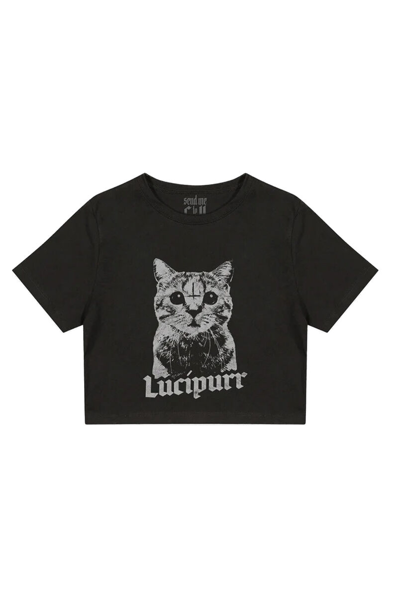 Send Me To Hell Crop Shirt Lucipurr