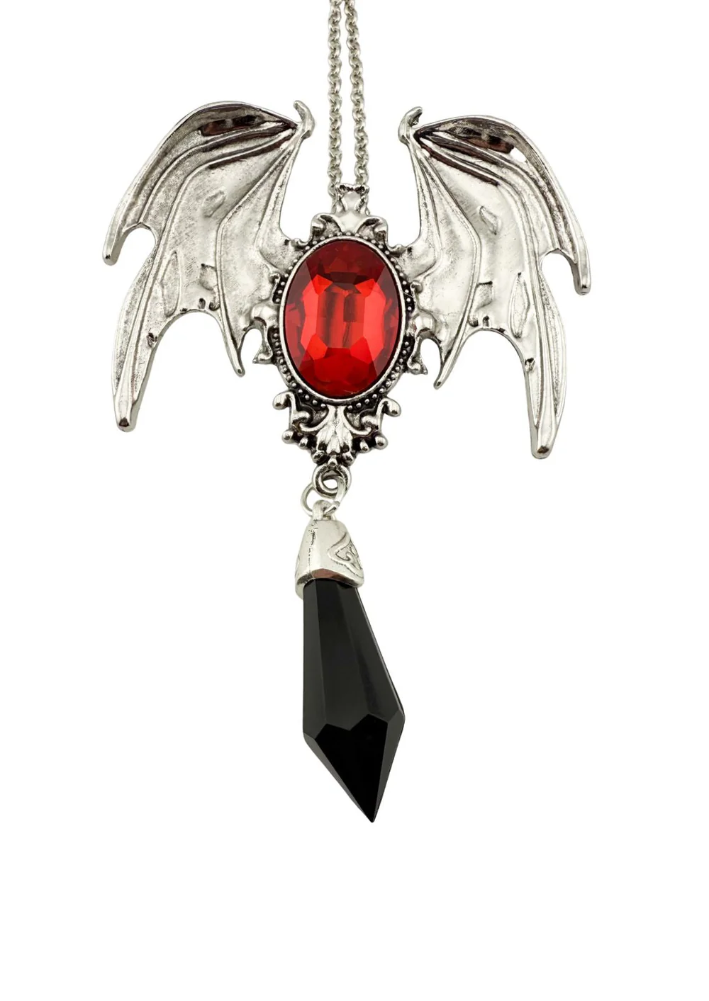 Easure Halskette Red Crystal Bat Wings