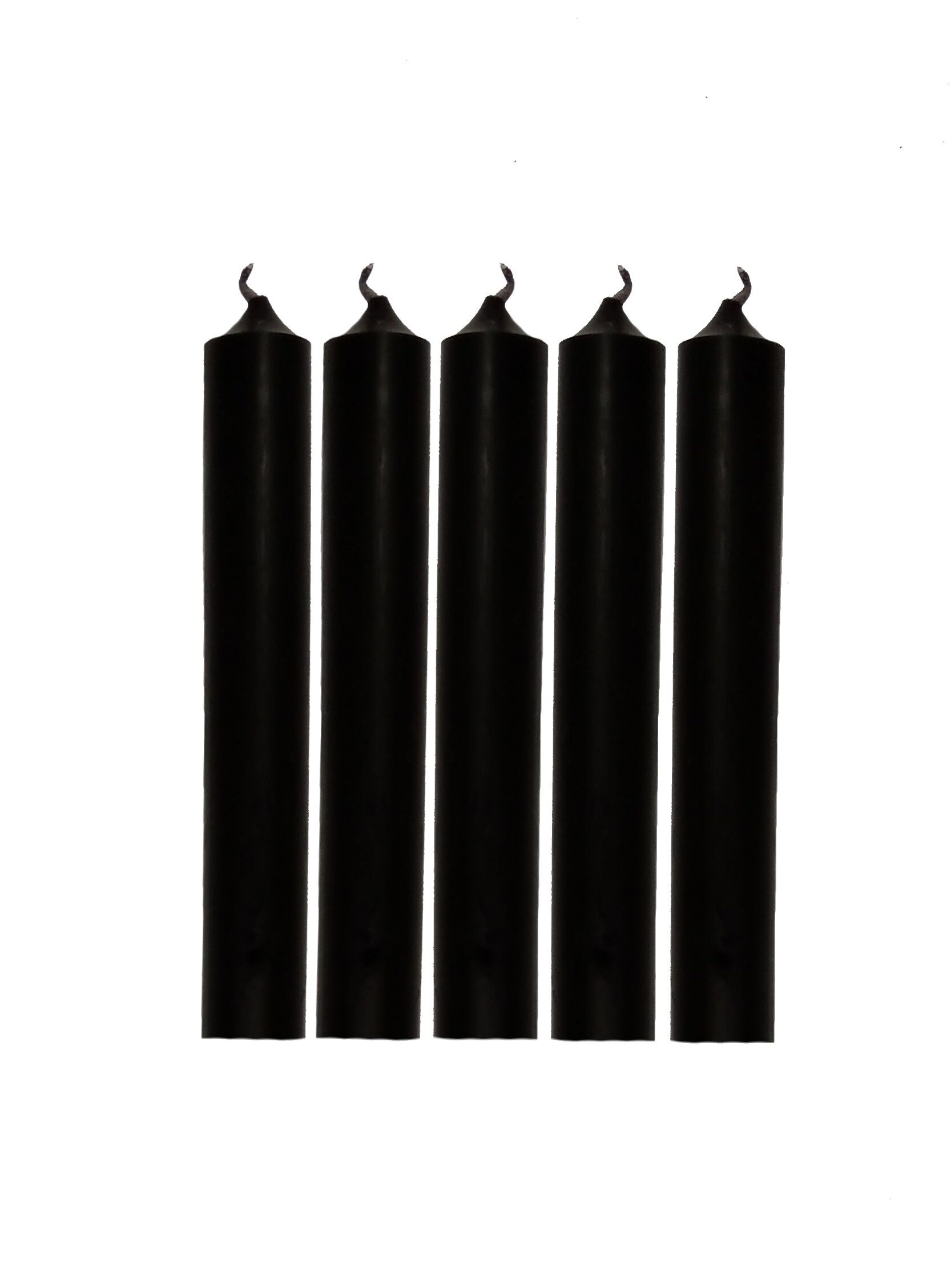 Schwarze Kerzen 10cm 5er Pack