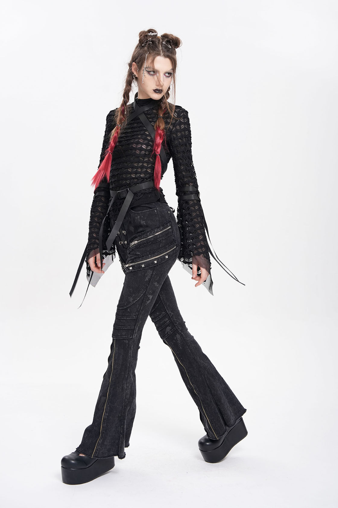 Devil Fashion Schlaghose Ashes & Echoes