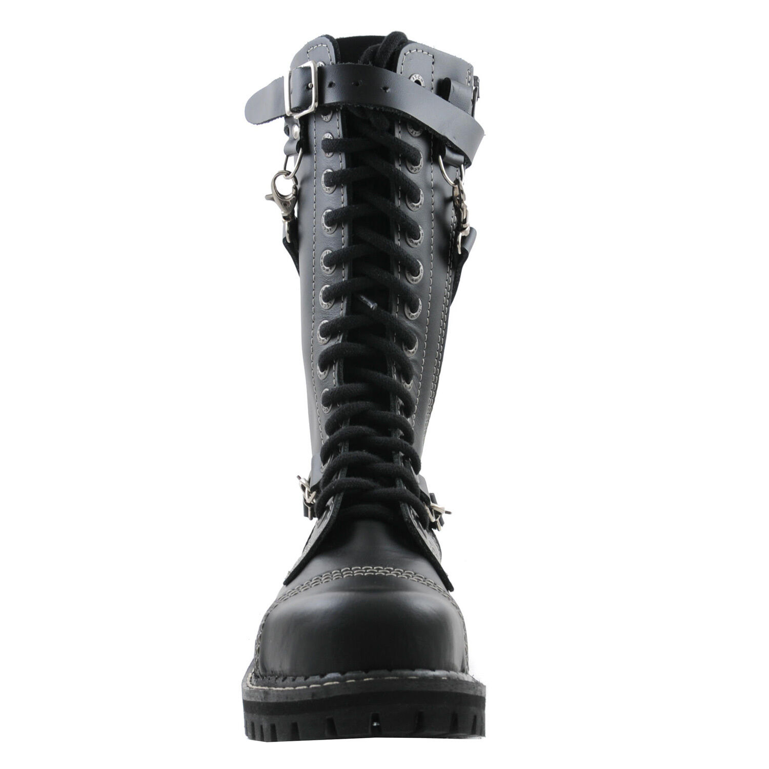 Angry Itch 14 Loch Stiefel 3 Straps Schwarz