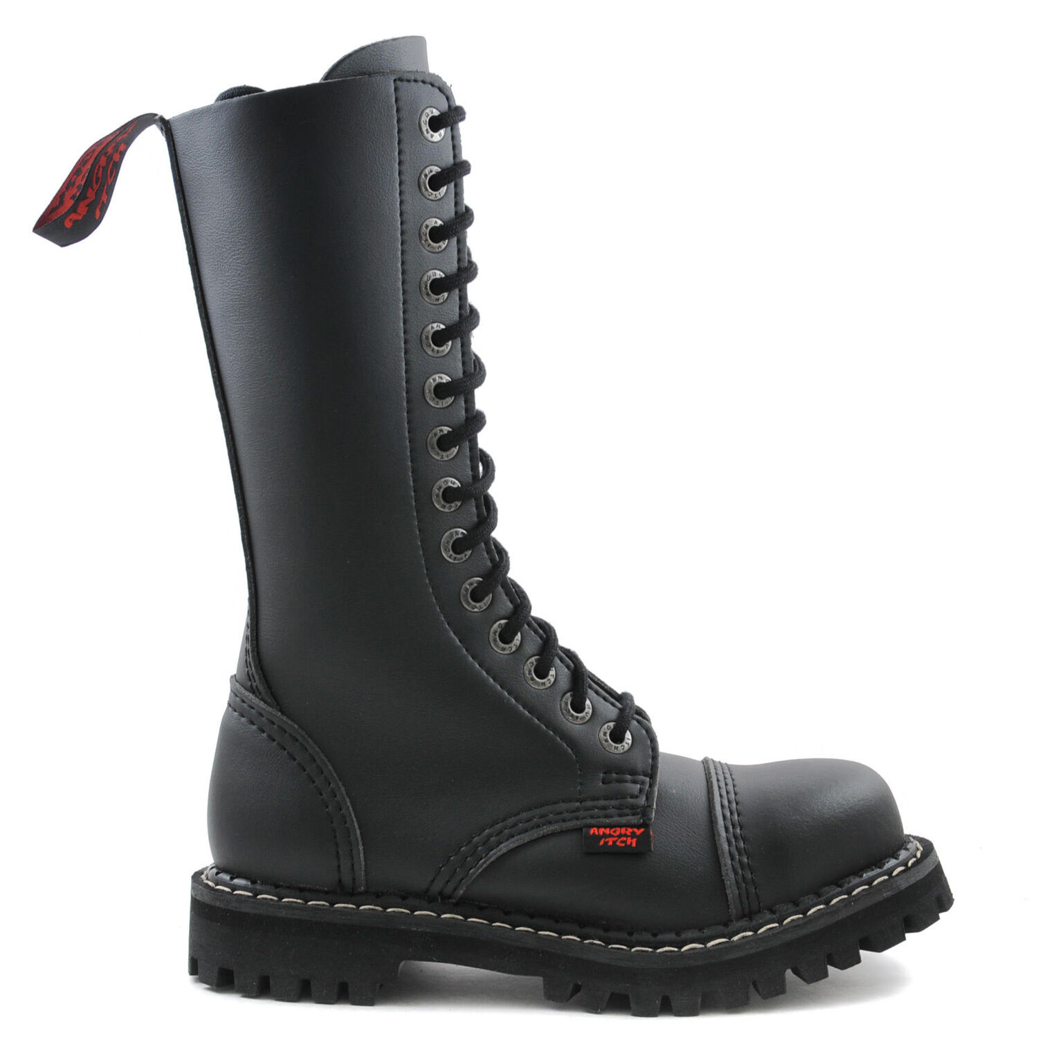 Angry Itch 14 Loch Stiefel Vegan Schwarz