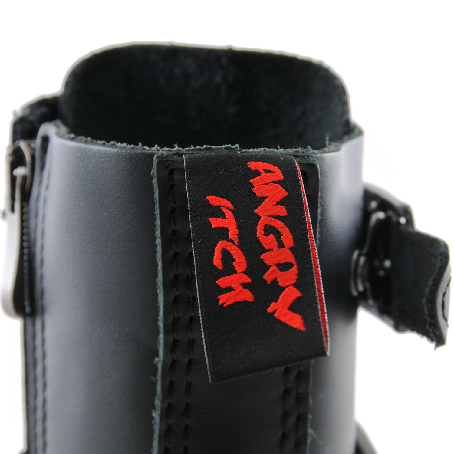 Angry Itch 14 Loch Stiefel 5 Buckle Schwarz