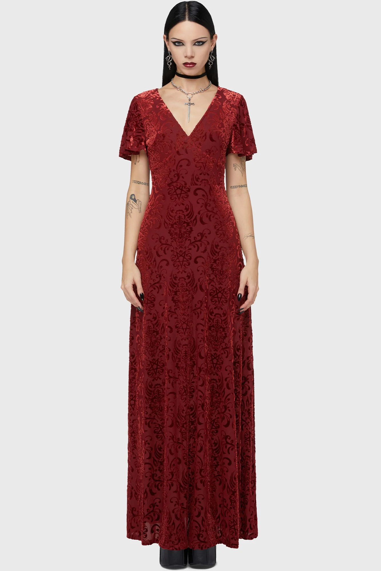 Killstar Maxi Kleid Crimson Bloodlust