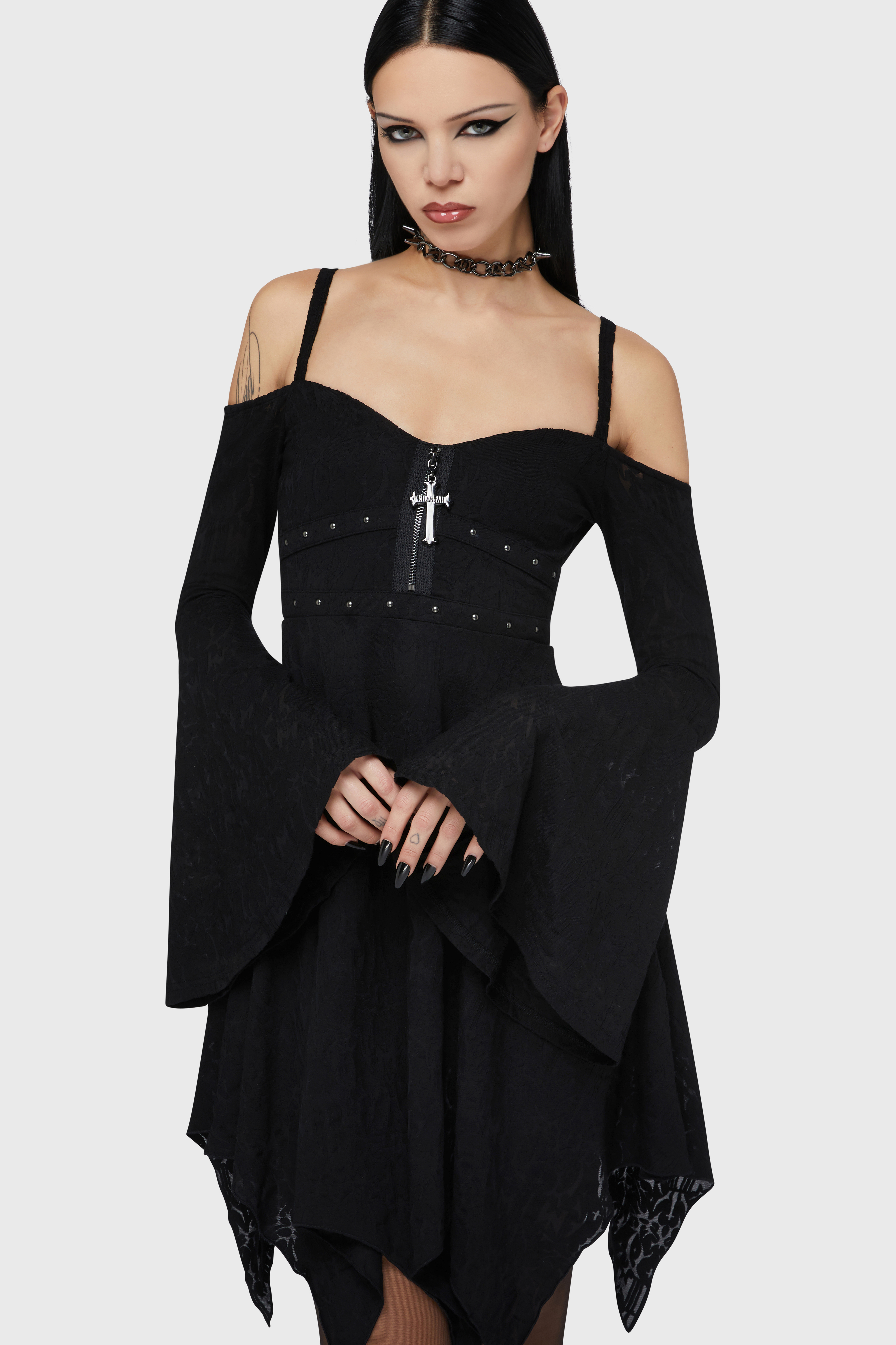Killstar Kleid Black Damask