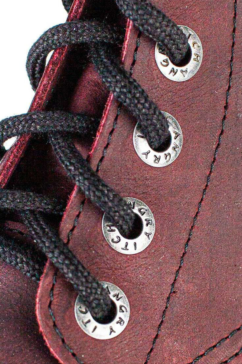 Angry Itch 8 Loch Stiefel Vintage Burgundy