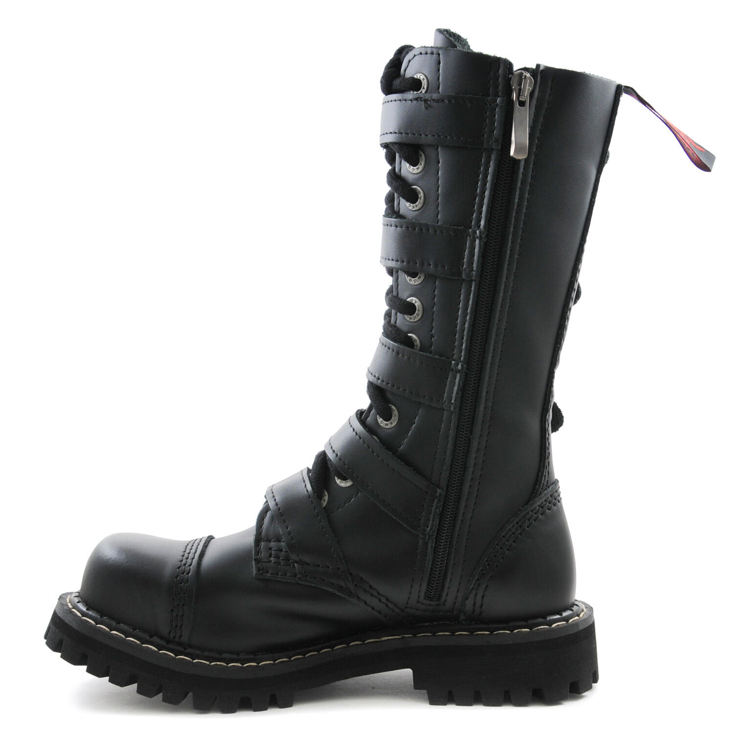 Angry Itch 14 Loch Stiefel 5 Buckle Schwarz