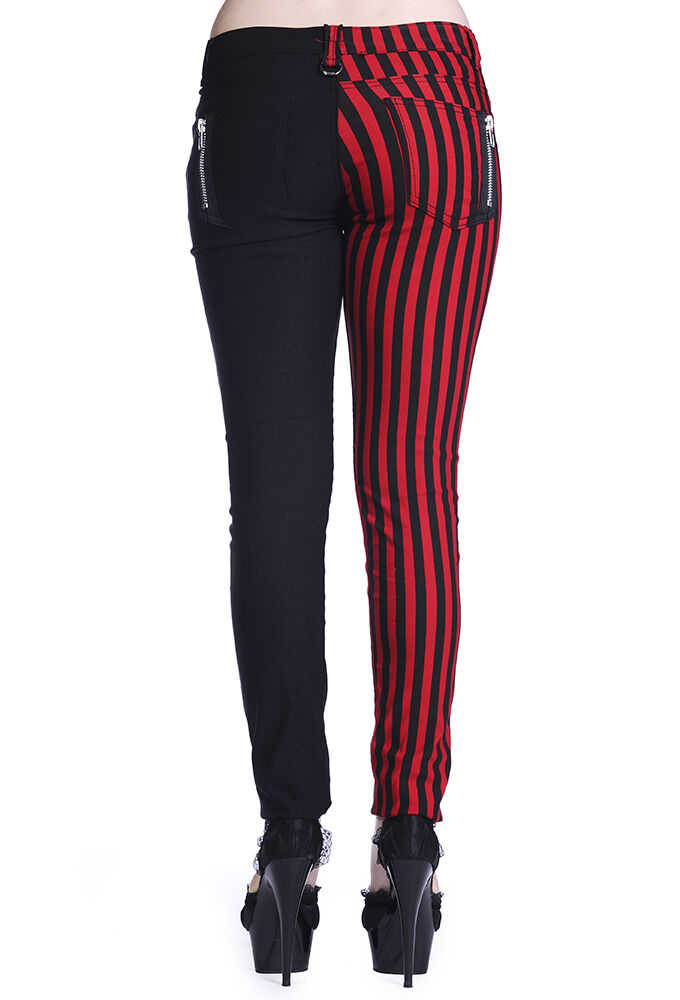 Banned Hose Striped Leg Red