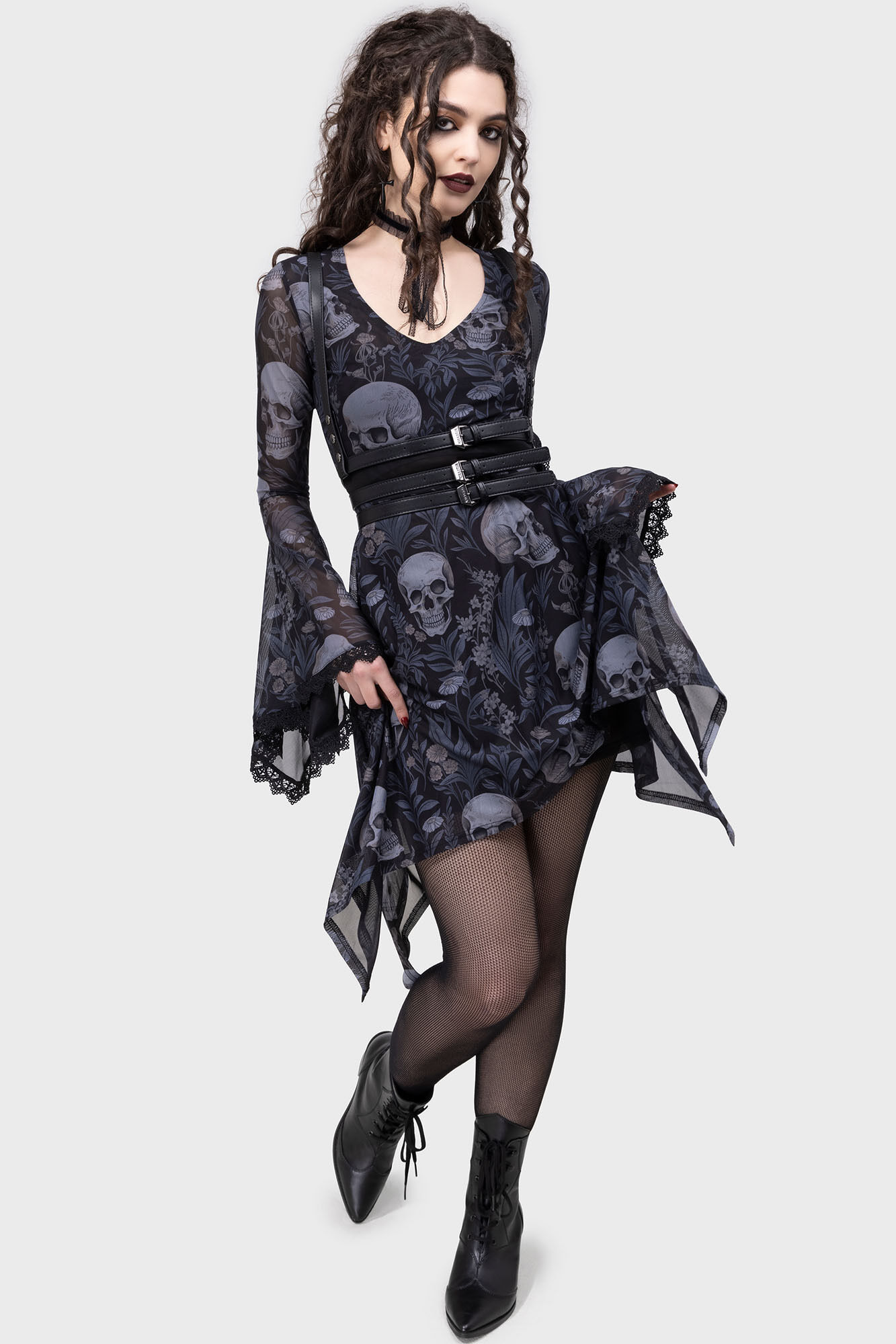 Killstar Kleid Death's Head Skater